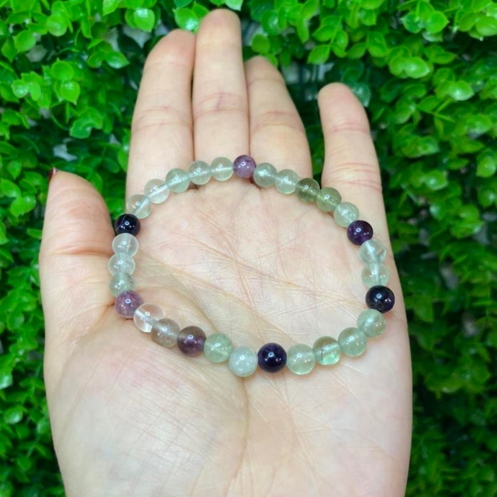 Rainbow Fluorite Crystal Stretchy Bracelet
